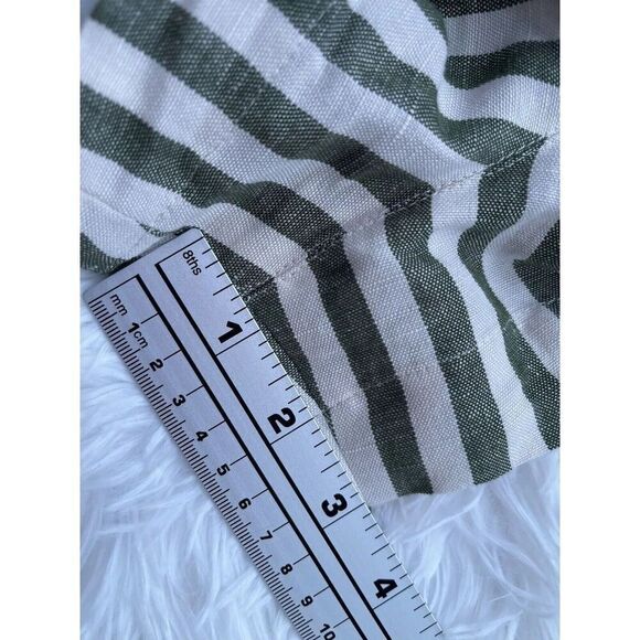 L’Agence Alex Striped High Waisted Linen Blend Paper Bag Shorts Size 4 - Picture 7 of 9